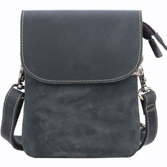 Cool Black Leather Mens Small Vertical Courier Bag Brown Messenger Bags Blue Postman Bag For Men