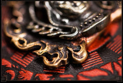 Handmade Leather Small Tooled Mens billfold Wallet Cool Chain Wallet Biker Wallets for Men