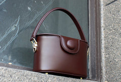Genuine Leather Doctor Bag Bucket Bag Handbag Shoulder Bag for Women Leather Crossbody Bag - EverHandmade