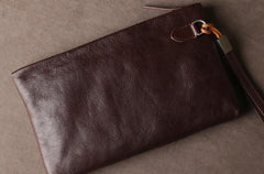 Cool Leather Mens Clutch Wallet Zipper Clutch Wallet Wristlet Wallet for Men