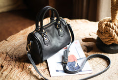 Genuine Leather Handbag Boston Bag Crossbody Bag Shoulder Bag Purse For Women - EverHandmade