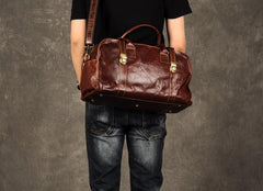 Cool Leather Mens Weekender Bag Travel Bag Duffle Bags Overnight Bag Holdall Bag for men