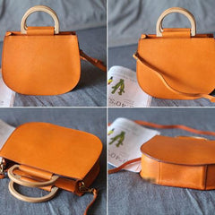 Circle Handle Bag Wooden Round Shaped Purses - Annie Jewel