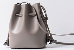Genuine Leather bucket bag shoulder bag for women leather crossbody bag - EverHandmade
