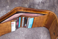 Genuine Leather Wallet Folded billfold Wallet Vintage Bowknot Wallet Purse Cute Gift For Women - EverHandmade