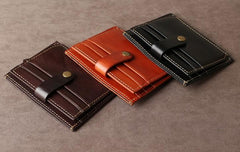 Leather Mens Cool Front Pocket Wallet Small Leather Wallet Men billfold Wallets  for Men