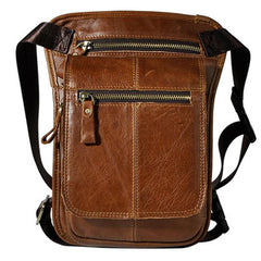 Cool Biker Mens Leather Drop Leg Bag Belt Pouch Waist Bag Side Bag Shoulder Bag for Men
