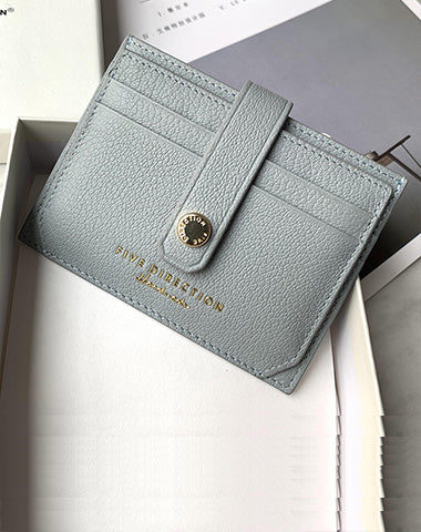 Cute Women Black Sheepskin Card Holder Slim Card Wallet Black Small Card Holder CH00592026