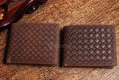 mens wallet with detachable card holder​ Vintage billfold leather wallet braided leather billfold wallet for men women - EverHandmade