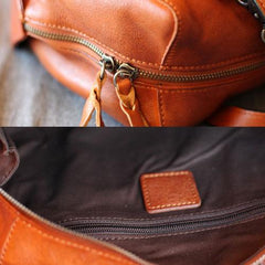 Women Brown Leather Boston Bag Handbags Shoulder Crossbody Bags Purse - Annie Jewel