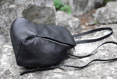 Handmade Leather backpack bag shoulder bag black women leather purse - EverHandmade