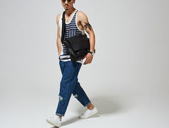 Handmade Leather Mens Cool Shoulder Bags Messenger Bag for men