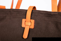 Handmade Genuine Leather Canvas Handbag Tote Shopper Bag Purse Handbag Shoulder Bag Purse For Women - EverHandmade