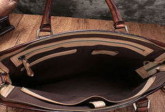 Vintage Leather Mens Brown Briefcase Work Bag Leather Business Bag  for men - EverHandmade