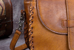 Genuine Leather Handbag Woven Vintage Crossbody Bag Shoulder Bag Purse For Women - EverHandmade