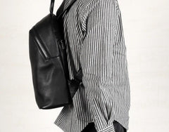 Fashion Leather Mens Cool Backpack Large Black Travel Backpack for men