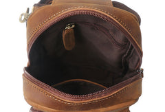 Inside of Mens  Leather Sling pack Leather Chest Bag Leather Sling BagCrossbody Sling bag For Men