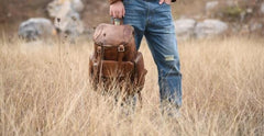 Cool Brown Leather Mens Backpack Large Brown Travel Backpack Hiking Backpack for men
