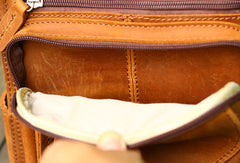 Genuine Leather Mens Cool Messenger Bag iPad Bag Chest Bag Bike Bag Cycling Bag For Men - EverHandmade