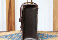 Handmade messenger bag coffee satchel purse leather crossbody bag shoulder bag women