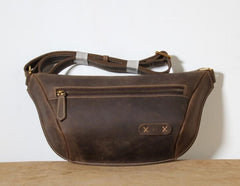 Leather Men Fanny Pack Small Waist Bag Hip Pack Belt Bag Bumbag for Men