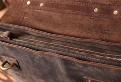 Handmade Cool leather mens Briefcases vintage laptop Briefcase Business Briefcase - EverHandmade