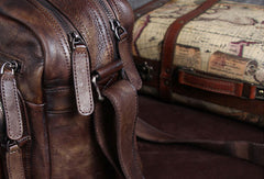 Genuine Leather Handbag Vintage Messenger Bag Crossbody Bag Shoulder Bag Purse For Women - EverHandmade