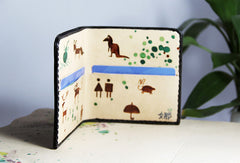 Handmade custom personalized billfold  hand painted leather bifold wallet for women/lady girl - EverHandmade