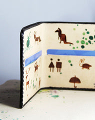 Handmade custom personalized billfold  hand painted leather bifold wallet for women/lady girl - EverHandmade