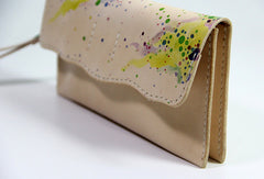 Handmade custom personalized vintage leather clutch long wallet for women/lady girl - EverHandmade