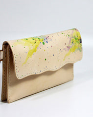 Handmade custom personalized vintage leather clutch long wallet for women/lady girl - EverHandmade