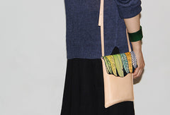 Handmade vintage custom hand painted leather small shoulder bag /handbag for women - EverHandmade