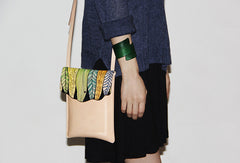 Handmade vintage custom hand painted leather small shoulder bag /handbag for women - EverHandmade