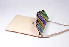 Handmade vintage custom hand painted leather small shoulder bag /handbag for women - EverHandmade