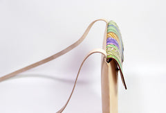 Handmade vintage custom hand painted leather small shoulder bag /handbag for women - EverHandmade