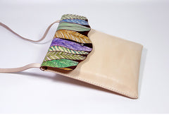 Handmade vintage custom hand painted leather small shoulder bag /handbag for women - EverHandmade