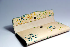 Handmade custom personalized vintage leather clutch long wallet for women/lady girl