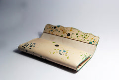 Handmade custom personalized vintage leather clutch long wallet for women/lady girl