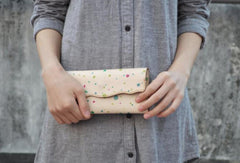 Handmade custom personalized vintage leather clutch long wallet for women/lady girl
