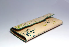 Handmade custom personalized vintage leather clutch long wallet for women/lady girl