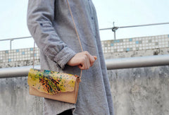 Handmade vintage leather clutch long wallet crossbody shoulder bag for women/lady girl - EverHandmade