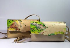 Handmade custom leather crossbody Satchel bag shoulder bag for women girl lady