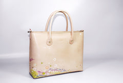 Handmade vintage large personalized leather big tote bag handbag for women girl lady - EverHandmade