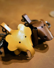 Handmade Elephant Hippo Key Wallet Keychain Leather Wallet Cute Leather Accessories Gift For Men Women - EverHandmade