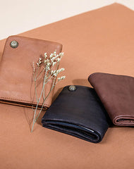 Handmade billfold Leather Wallet Befold Wallet For Men Women - EverHandmade