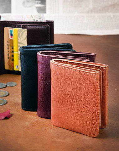 Handmade Wallet billfold Leather Wallet Befold Wallet For Men Women - EverHandmade