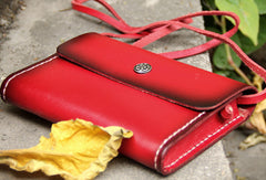Handmade vintage leather phone cute small crossbody Shoulder Bag for girl women
