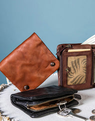 Handmade Genuine Leather Wallet billfold Leather Wallet Slim Bifold Wallet Bag For Women - EverHandmade
