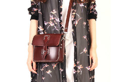 Handmade vintage leather messenger crossbody Shoulder Bag for girl women lady - EverHandmade