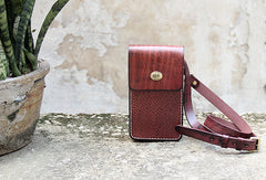 Handmade vintage rustic cute leather crossbody phone Shoulder Bag for girl women - EverHandmade